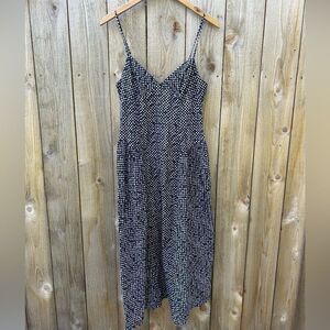 Madewell Navy Nightfall Nancy V-Neck Spaghetti Strap Slip Dress